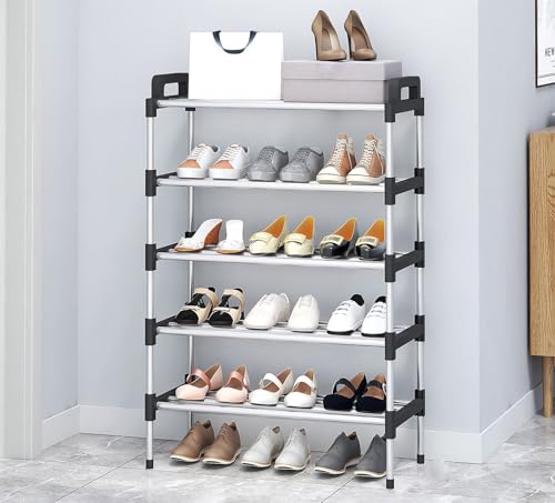 Mehrstöckiges Schuhregal, tragbarer Schuhaufbewahrungs-Organizer, platzsparendes, freistehendes Schuhregal für den Eingangsbereich, kleines Schuhregal für Schrank, Flur, Schlafzimmer, Tür (55 x 25 x 8 Mehrstöckiges Schuhregal, tragbarer Schuhaufbewahrungs-Organizer, platzsparendes, freistehendes Schuhregal für den Eingangsbereich, kleines Schuhregal für Schrank, Flur, Schlafzimmer, Tür (55 x 25 x 8 von IUBGFTO