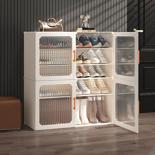 Schuhregal-Organizer für den Schrankeingangsbereich mit magnetischer Tür, freistehender Schuhkarton-Schrank, Aufbewahrungsbehälter für Wohnzimmer, Schlafzimmer, drinnen und draußen, verstellbare Lamin Schuhregal-Organizer für den Schrankeingangsbereich mit magnetischer Tür, freistehender Schuhkarton-Schrank, Aufbewahrungsbehälter für Wohnzimmer, Schlafzimmer, drinnen und draußen, verstellbare Lamin von IUBGFTO
