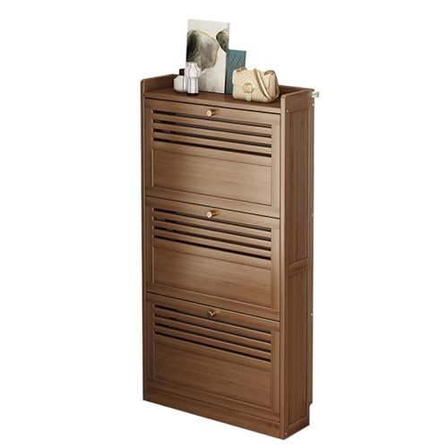 Schuhschrank schmal mit 2/3 Klappschubladen, Schuhaufbewahrungsschrank aus Bambus, Schuhregal-Organizer-Schrank mit hochklappbaren Türen, einfach zu montieren, für Schrank, Flur, Schlafzimmer, Eingang Schuhschrank schmal mit 2/3 Klappschubladen, Schuhaufbewahrungsschrank aus Bambus, Schuhregal-Organizer-Schrank mit hochklappbaren Türen, einfach zu montieren, für Schrank, Flur, Schlafzimmer, Eingang von IUBGFTO