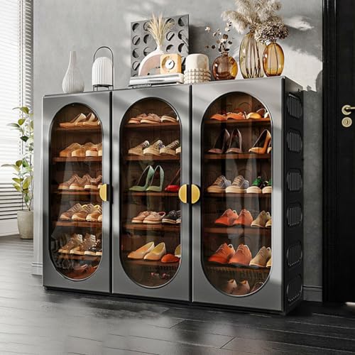Zusammenklappbarer Schuhschrank, Schuhaufbewahrungsschrank mit Schuhregal mit supermagnetischer Tür, Schuhschrank mit schneller Montage, dickes blaugrünes Türpaneel für Türöffnung, Flur, Wohnzimmer (d Zusammenklappbarer Schuhschrank, Schuhaufbewahrungsschrank mit Schuhregal mit supermagnetischer Tür, Schuhschrank mit schneller Montage, dickes blaugrünes Türpaneel für Türöffnung, Flur, Wohnzimmer (d von IUBGFTO