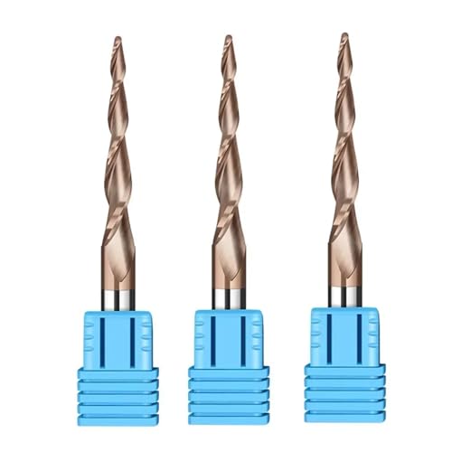 1 Stück/5 Stück konischer Kugelkopf-Schnitzfräser, 3,175/4/6/8 mm, 2-schneidiger Hartmetall-Spiralfräser, CNC-Fräser for 2D- und 3D-Gravur(5PCS,R0.5x20.5x4x50) von IUBPWMS