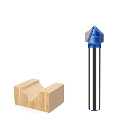 90-Grad-V-Nut-Fräser, 6 mm, 1/4 Zoll Schaft, CNC-Gravurfräser, Hartmetall-Schaftfräser(6.35*9.52mm) von IUBPWMS