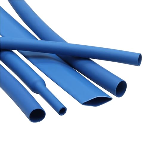 Blauer Schrumpfschlauch, Verhältnis 2:1, Durchmesser 0,6 mm – 80 mm, Wickeldraht-Reparaturkabelschutz, Schrumpfschlauch for elektrische Isolierung, 1–10 Meter(1mm,10 meters) von IUBPWMS