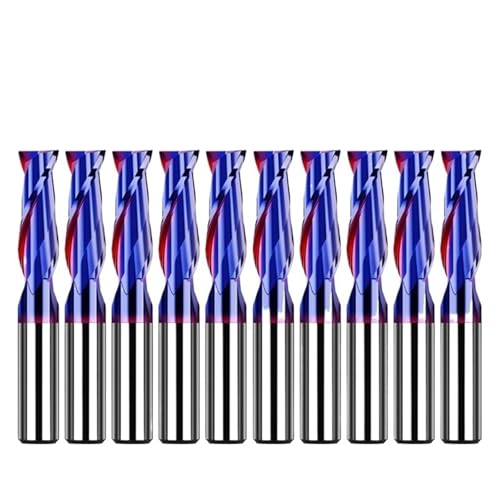 HRC65 Nano Blue Coat Flachkopf-Schaftfräser, CNC-Fräser, 4–20 mm Durchmesser, 2 Nuten, Spiral-Upcut-Fräserwerkzeug for Fräsen von rostfreiem Stahl und gehärtetem Stahl(10pcs HRC65 2F,D1xD4x50L) von IUBPWMS