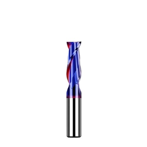 HRC65 Nano Blue Coat Flachkopf-Schaftfräser, CNC-Fräser, 4–20 mm Durchmesser, 2 Nuten, Spiral-Upcut-Fräserwerkzeug for Fräsen von rostfreiem Stahl und gehärtetem Stahl(1pc HRC65 2F,D6xD6x50L) von IUBPWMS