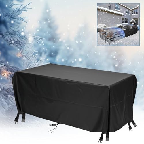 Gartenmöbel Abdeckung Wasserdicht 370 L x 365 B x 75 H cm Schutzhülle Gartenmöbel Groß,Garten Lounge Abdeckung Groß,Abdeckplane Winterfest,Perfekte Schutz für Garten Balkonmöbel Regenfest Winddicht von IUCUHE