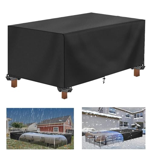 IUCUHE Abdeckplane Für Gartenmöbel 180x90x90cm/LXBXH Schutzhülle Gartentisch,Gartenabdeckungen Tisch Und Stühle,Große Gartenmöbel-Abdeckungen Winddicht Staubdicht Anti-UV Winterfest Oxford Gewebe von IUCUHE