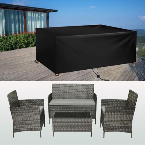 Xxl Abdeckung Für Gartenmöbe,Abdeckungen Für Gartenmöbel 320cm Balkonmöbel Abdeckung Wasserdicht,Wetterschutzhülle Für Gartentische,Reißfeste Möbelabdeckung Für Sitzgruppe Gartentisch320Lx250Bx90Hcm von IUCUHE