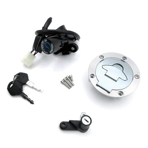 Zündschloss Für YZF R3 R25 Für YZFR3 Für YZFR25 2015 2016 2017 2018 2019 Motorrad Zündschlüssel Sitz Schloss Kraftstoff Tank Gas Kappe Abdeckung Set Zündschalter(Full Set Lock) von IUKMR