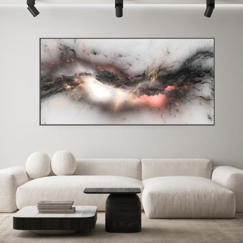 IUNTWEIE Abstrakte Moderne Leinwandbilder Groß Bunte Aurora Bild auf Leinwand Abstrakte Poster Vintage Gold Kunstdrucke Modern Wohnzimmer Schlafzimmer Dekoration Poster Ohne Rahmen (style-1, 40x80cm) von IUNTWEIE