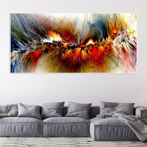 IUNTWEIE Abstrakte Moderne Leinwandbilder Groß Bunte Aurora Bild auf Leinwand Abstrakte Poster Vintage Gold Kunstdrucke Modern Wohnzimmer Schlafzimmer Dekoration Poster Ohne Rahmen (style-5,80x160cm) von IUNTWEIE