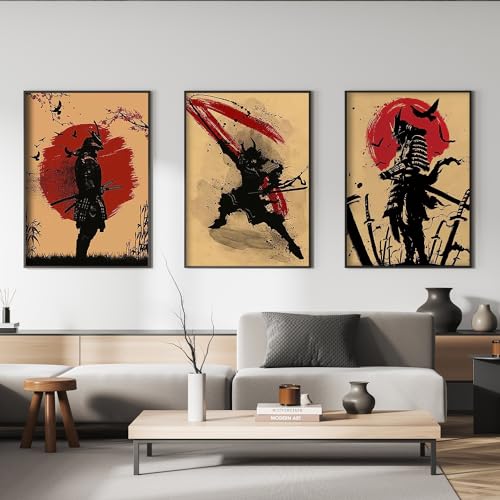 IUNTWEIE Japanische Samurai Leinwand Bilder, Japanische Bushido Poster Wandkunst, Krieger Leinwand Malerei für Wohnzimmer Schlafzimmer Dekor, ohne Rahmen(3x70x100cm) IUNTWEIE Japanische Samurai Leinwand Bilder, Japanische Bushido Poster Wandkunst, Krieger Leinwand Malerei für Wohnzimmer Schlafzimmer Dekor, ohne Rahmen(3x70x100cm) von IUNTWEIE