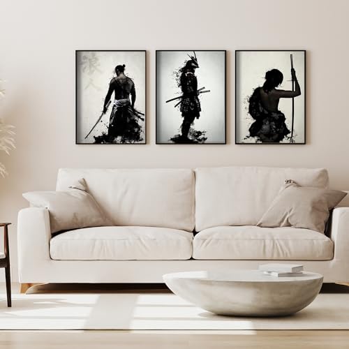 IUNTWEIE Japanische Samurai Leinwand Bilder, Japanische Bushido Poster Wandkunst, Krieger Leinwand Malerei für Wohnzimmer Schlafzimmer Dekor, ohne Rahmen(3x80x120cm) IUNTWEIE Japanische Samurai Leinwand Bilder, Japanische Bushido Poster Wandkunst, Krieger Leinwand Malerei für Wohnzimmer Schlafzimmer Dekor, ohne Rahmen(3x80x120cm) von IUNTWEIE