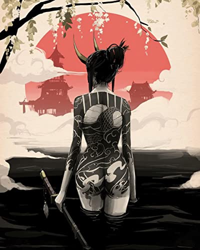 Japanische Frau Bushido Leinwand Bilder, Japanische Samurai Poster Kunst drucke, Samurai Leinwand Bilder für Wohnzimmer Schlafzimmer Dekor, ohne Rahmen(20x30cm) Japanische Frau Bushido Leinwand Bilder, Japanische Samurai Poster Kunst drucke, Samurai Leinwand Bilder für Wohnzimmer Schlafzimmer Dekor, ohne Rahmen(20x30cm) von IUNTWEIE