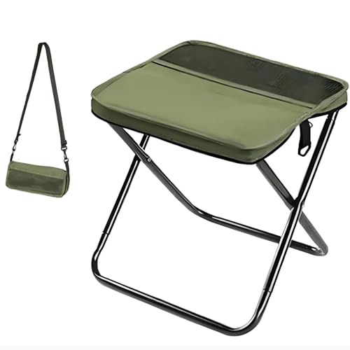 IUOUTG Klappbarer Rucksack Hocker, Leichter Mini Campingstuhl Mit Verstellbarem Gurt, 600D Oxford Stoff Für Outdoor Wandern Picknick Angeln von IUOUTG