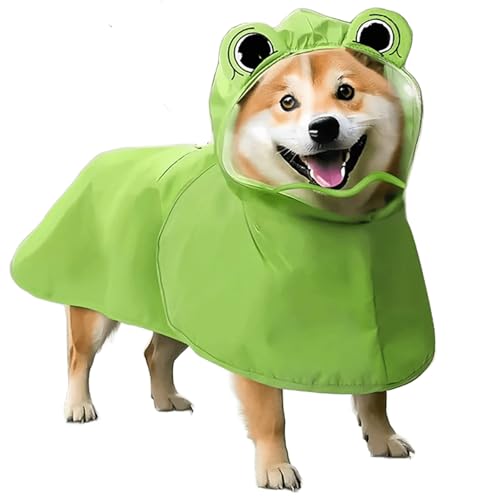 IUOUTG Niedliche Hund Regenmantel Kapuze Wasserdicht, Verstellbare Haustier Wasserdicht Regenjacke Mit Bauchschutz Für Kleine Mittlere Große Hunde von IUOUTG