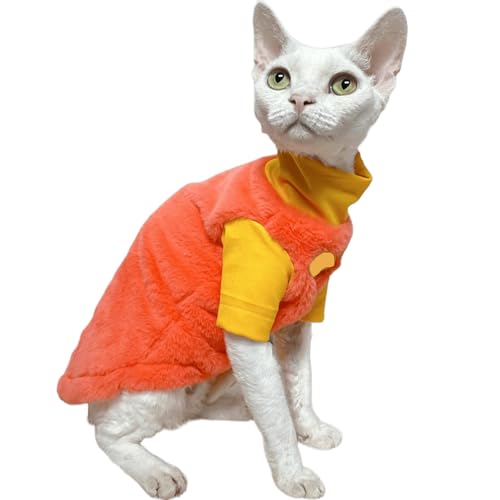 IUOUTG Sphynx-Katzenpullover Winter Warmer Fleece-Rollkragenpullover FüR Haustiere, Weiche Haarlose Katzenkleidung FüR Cornish Rex, Devon Rex Und Welpen IUOUTG Sphynx-Katzenpullover Winter Warmer Fleece-Rollkragenpullover FüR Haustiere, Weiche Haarlose Katzenkleidung FüR Cornish Rex, Devon Rex Und Welpen von IUOUTG