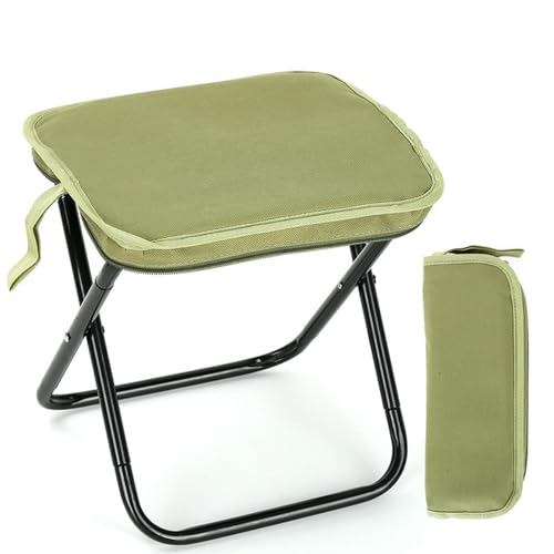 IUOUTG Tragbarer Mini Falten Camping Hocker, Outdoor Tasche Faltstühle, Faltbarer Reise Fußhockel Für Angeln Wandern Gartenarbeit Und Strand von IUOUTG