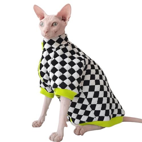 IUOUTG Turtleneck Sphynx Katze Wintermantel, Warme Jacke Für Katze Weiche Haustierkleidung Mit Reißverschluss & Verdickte Baumwolle Gefüttert Für Kaltes Wetter von IUOUTG