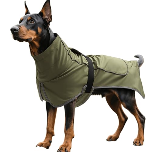 IUOUTG Verstellbarer Wasserdichter Hund Regenmantel, Leichte Reflektierende Haustier Regenjacke, Atmungsaktive Vollkörper Abdeckung Trockenanzug Für Große Hunde Im Freien von IUOUTG