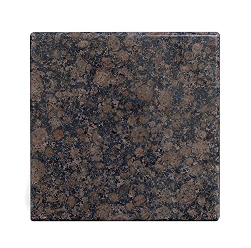 Couchtisch, Tischplatte, Arbeitsplatte Küchenplatte, Betttischplatte aus poliertem Granit, Unikat Handarbeit, 40 x 40 x 4 cm, 15 KG (Dunkelbraun) von Yuchengstone