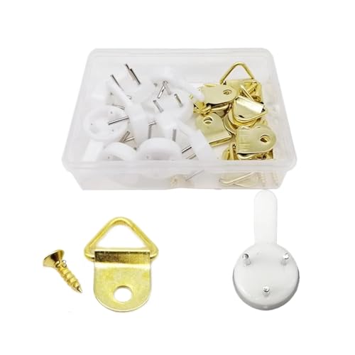 1 Box Dreieck D-Ring for Aufhängen Ölgemälde Spiegel Bilderrahmen Aufhänger Kunstwerk Foto Wandhaken mit Schrauben Sortiment Kit Set für Bilder(Box A) von IUVYTA