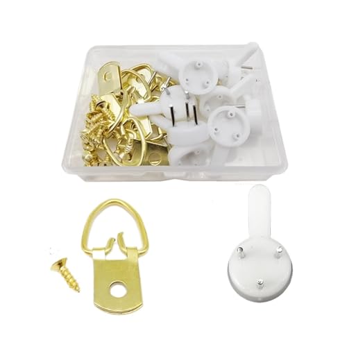 1 Box Dreieck D-Ring for Aufhängen Ölgemälde Spiegel Bilderrahmen Aufhänger Kunstwerk Foto Wandhaken mit Schrauben Sortiment Kit Set für Bilder(Box B) von IUVYTA