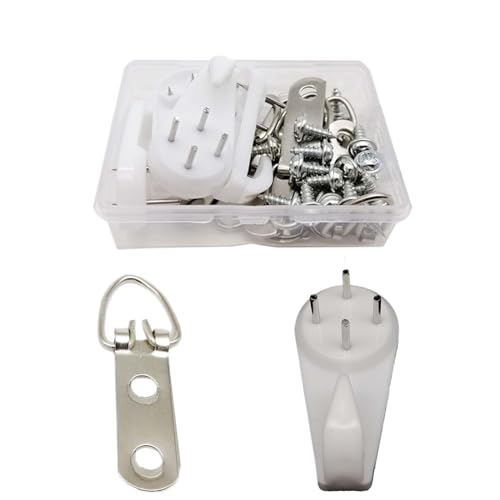 1 Box Dreieck D-Ring for Aufhängen Ölgemälde Spiegel Bilderrahmen Aufhänger Kunstwerk Foto Wandhaken mit Schrauben Sortiment Kit Set für Bilder(Box D) von IUVYTA