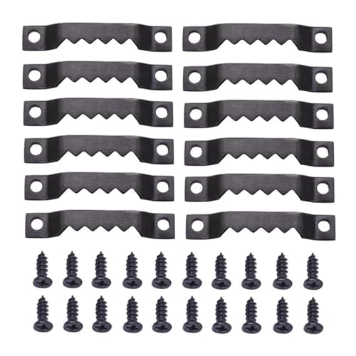 10 Stück Metall-Sägezahn-Bilderrahmen-Aufhänger for Aufhängen von Fotowänden, Ölgemälden, Spiegelhaken mit Schrauben, 52 x 8 mm für Bilder(10pcs Black) von IUVYTA