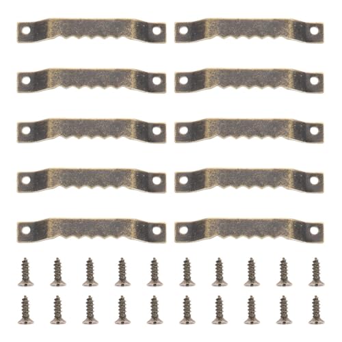 10 Stück Metall-Sägezahn-Bilderrahmen-Aufhänger for Aufhängen von Fotowänden, Ölgemälden, Spiegelhaken mit Schrauben, 52 x 8 mm für Bilder(10pcs Bronze) von IUVYTA