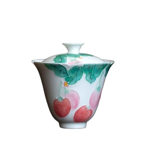 125 ml handgezeichnete Erdbeer-Sonnenblumen-Mund-Gaiwan Zen Terrine Schüssel mit Deckel Kit Teebereiter Abdeckung Schüssel Kung Fu-Set 125 ml handgezeichnete Erdbeer-Sonnenblumen-Mund-Gaiwan Zen Terrine Schüssel mit Deckel Kit Teebereiter Abdeckung Schüssel Kung Fu-Set von IUVYTA