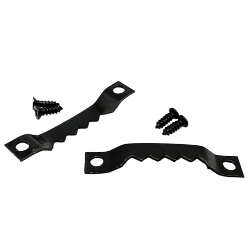 25 Stück goldene, silberne, schwarze Sägezahn-Bilderrahmen-Aufhänger for Aufhängen von Fotowänden, Ölgemälden, Spiegeln, Sägezahnhaken mit Schrauben für Bilder(B black 7x42mm) von IUVYTA