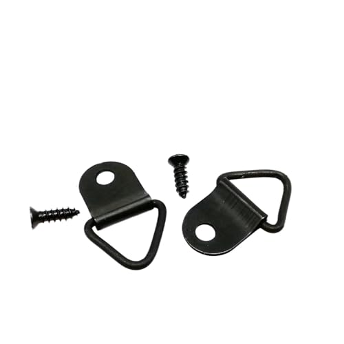 25 Stück schwarze Dreieck-D-Ring-Sägezahn-Aufhänger for Bild- und Fotorahmen, Kunstwerk, Ölgemälde, Spiegel, Sägezahnhaken mit Schrauben für Bilder(A 13x23mm) von IUVYTA