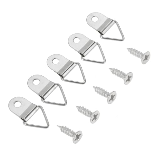 50 teile/satz Metall Bilderrahmen Kleiderbügel mit schraube Foto Hängen Haken Dreieck Ring Wand Halterung Befestigte Nägel Display Malerei Dekor für Bilder(Silver) von IUVYTA