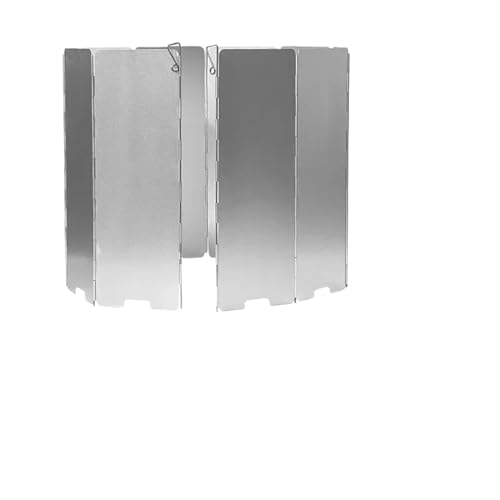 Faltbare Aluminium-Campingkocher-Windschutzscheibe zum Kochen im Freien, winddichtes Zubehör, winddichte Haube für Camping, Wandern (Silber) von IUVYTA