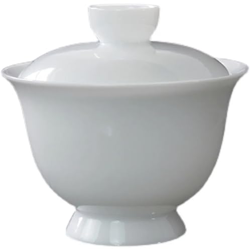Gaiwan Porzellan für Tee, dünne weiße Terrine mit Deckel, Teegeschirr, Reise-Mini-Kung-Fu-Teeset, Tasse, Schüsseln, kleine Chawan (Gaiwan und 3 Tassen) von IUVYTA