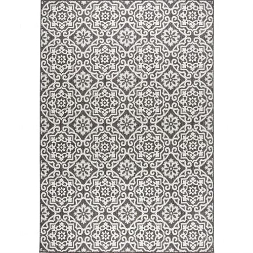 Hausgarten-Teppich, Indoor-Outdoor-Teppich, geometrischer Flanell-Bodenteppich for den Innen- und Außenbereich für Patio(White,80X120cm) von IUVYTA