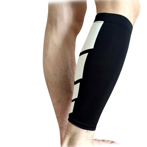 IUVYTA 1Pcs Sport Kompression Kalb Ärmeln Bein Kompression Socke Shin Schienen Unterstützung für Sport(Black,M) von IUVYTA