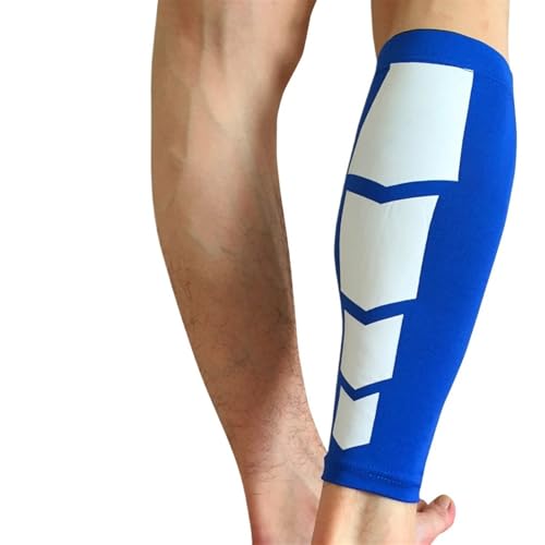 IUVYTA 1Pcs Sport Kompression Kalb Ärmeln Bein Kompression Socke Shin Schienen Unterstützung für Sport(Blue,L) von IUVYTA