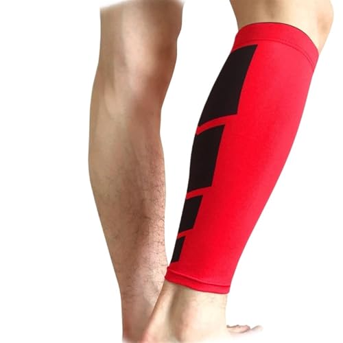 IUVYTA 1Pcs Sport Kompression Kalb Ärmeln Bein Kompression Socke Shin Schienen Unterstützung für Sport(Red,M) von IUVYTA