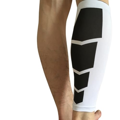 IUVYTA 1Pcs Sport Kompression Kalb Ärmeln Bein Kompression Socke Shin Schienen Unterstützung für Sport(White,L) von IUVYTA