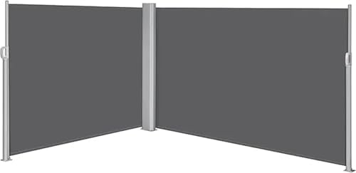 IUVYTA 236 x 71 Zoll/236 × 63 Zoll Doppelseitige Markise Terrasse Einziehbare Seitenmarkise Sichtschutz Trennwand für Garten Terrasse(71in) von IUVYTA