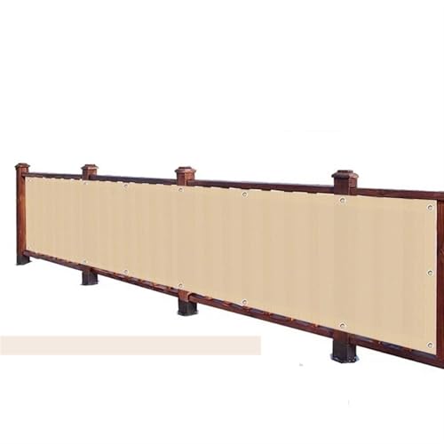 IUVYTA Beige Balkon Sichtschutznetz Zaun Abschirmung Windschutz Wohnung Balkon Terrasse Unterstand Sichtschutznetz für Garten Terrasse(3x0.9m) von IUVYTA