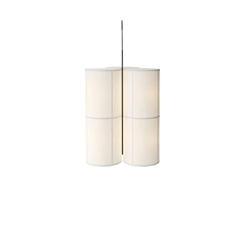 IUVYTA Designer Pendelleuchte Vintage Stoff Lampenschirm Hängelampe Esszimmer Minimalistischer zylindrischer Kronleuchter Stoff Lampenschirm für Kronleuchter(3 Lamps Large,Warm Light) von IUVYTA