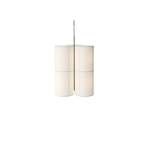 IUVYTA Designer Pendelleuchte Vintage Stoff Lampenschirm Hängelampe Esszimmer Minimalistischer zylindrischer Kronleuchter Stoff Lampenschirm für Kronleuchter(3 Lamps Small,Neutral Light) von IUVYTA