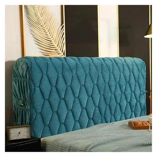 IUVYTA Dicker gesteppter Kopfteilbezug aus Samt, einfarbig, All-Inclusive-Nachttisch, weicher Plüsch-Bettkopf für Bett (Blau, B 180 x H 68 cm) von IUVYTA