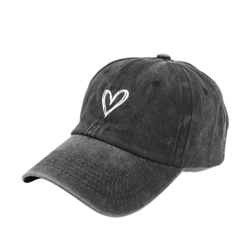 IUVYTA Frühling/Sommer Hut Weibliche Gestickte Pfirsich Herz Waschen Baseball Hut Lässige Weiche Hut Frauen Hüte Baseball Kappe for Frauen für Damen(Color1) von IUVYTA