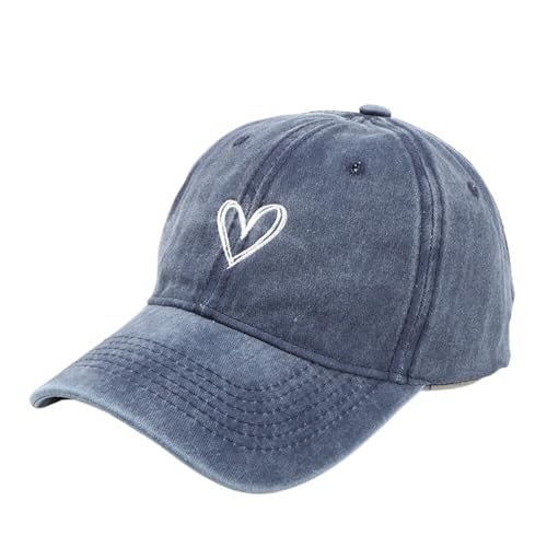 IUVYTA Frühling/Sommer Hut Weibliche Gestickte Pfirsich Herz Waschen Baseball Hut Lässige Weiche Hut Frauen Hüte Baseball Kappe for Frauen für Damen(Color2) von IUVYTA