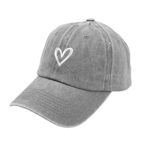 IUVYTA Frühling/Sommer Hut Weibliche Gestickte Pfirsich Herz Waschen Baseball Hut Lässige Weiche Hut Frauen Hüte Baseball Kappe for Frauen für Damen(Color4) von IUVYTA