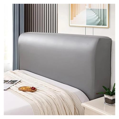 IUVYTA Kopfteilbezug aus Kunstleder, elastisch, All-Inclusive-Bett, Kopf, Rücken, Nachttisch, Schutz, Zuhause, Hotel für Bett, Grau, 220 cm von IUVYTA